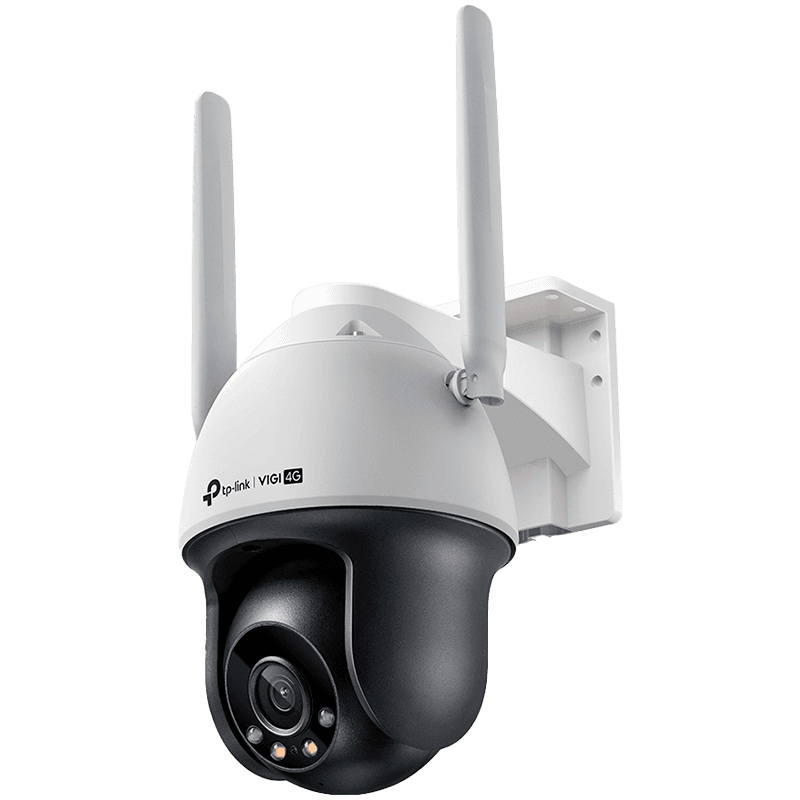 TP-Link VIGI C540-4G 4MP 4G LTE Full-Color Wi-Fi Pan/Tilt Outdoor Network Camera 4G Cat4 150/50 Mbps, LTE-FDD/LTE-TDD/HSPA+/UMTS,H.265+/H.265/H.264+/H.264, 1/3" Progressive Scan CMOS, Color/0.005 Lux@F1.6,0 Lux with IR/White Light, 25fps/30fps, IP66