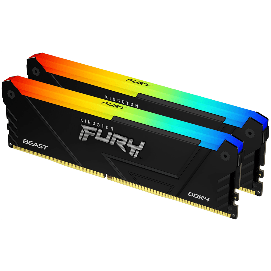 Kingston 16GB 3200MT/s DDR4 CL16 DIMM (Kit of 2) FURY Beast RGB