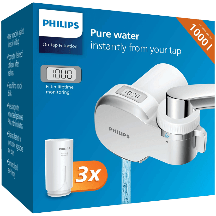 PHILIPS Filter za slavinu AWP3705P3/10 X-Guard, digitalni displej, 1.000 l, 3 uloška