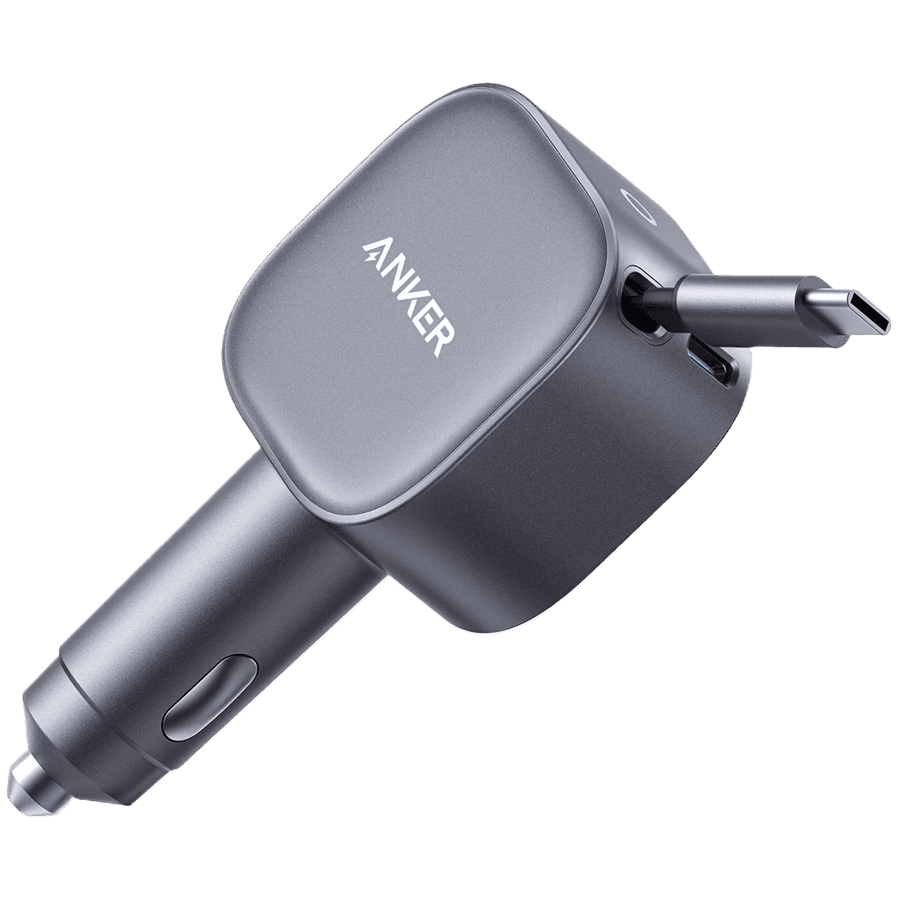 Anker Nano Car Charger (75W, USB-C Port, Built-In Retractable USB-C Cable)