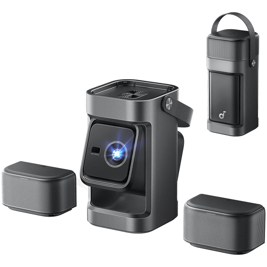 Anker, Soundcore Nebula P1, 1080p Full HD, 650 ANSI Lumens, 20W Detachable Surround Speakers, Dolby Audio, Up to 180" Screen, Google TV, Auto Focus Adjustment