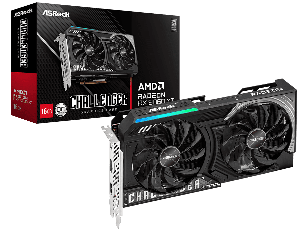 ASROCK VGA RX 9060 XT 16GBChallenger, GDDR6, 128bit2xDP, HDMI