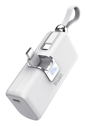 Trust PACTO 5000mAh powerbank, džepna verzija, bijeli