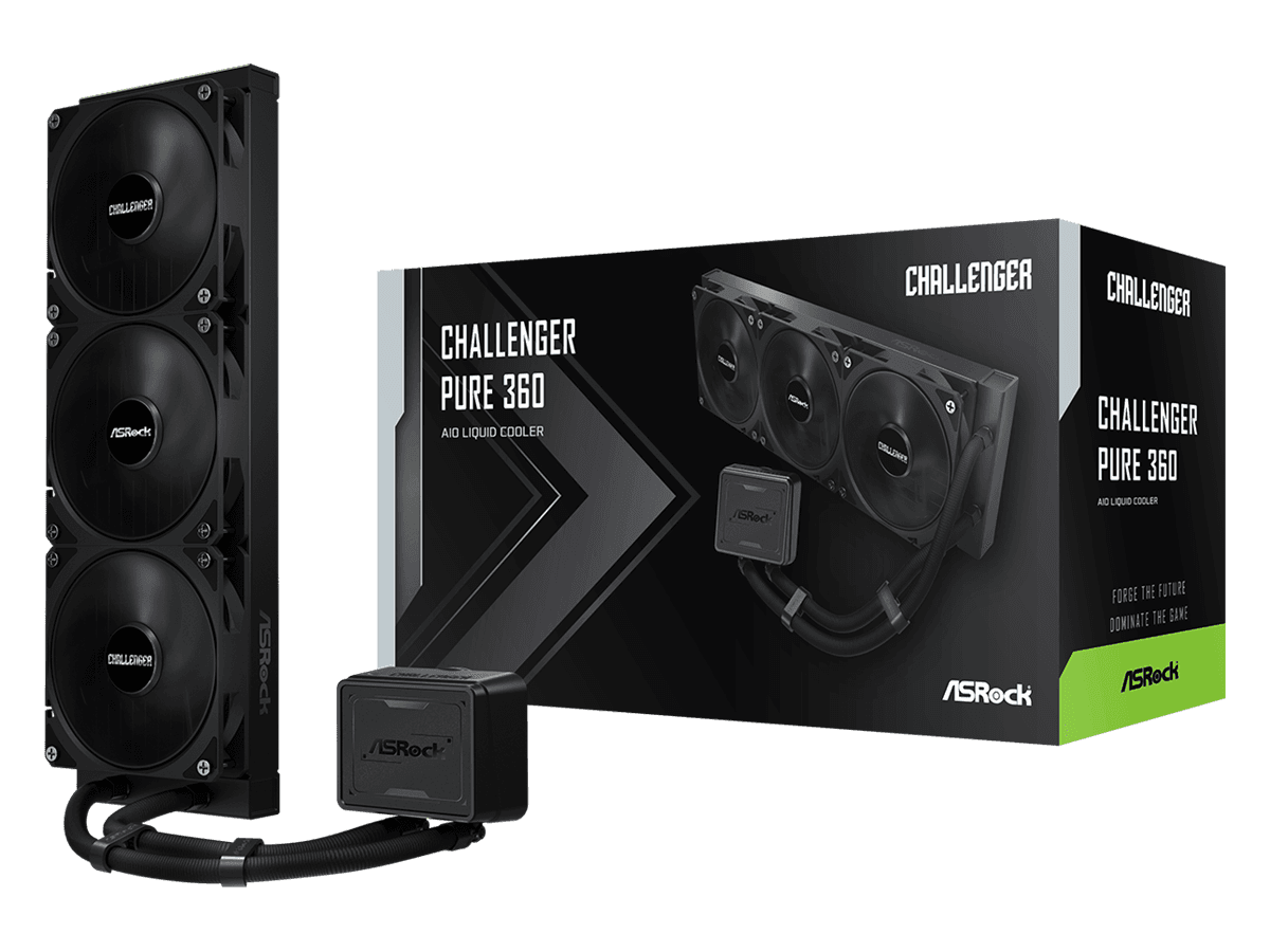 ASROCK 360 AIO BlackCPU Liquid Cooler, Challenger1851, 1700, AM4, AM5