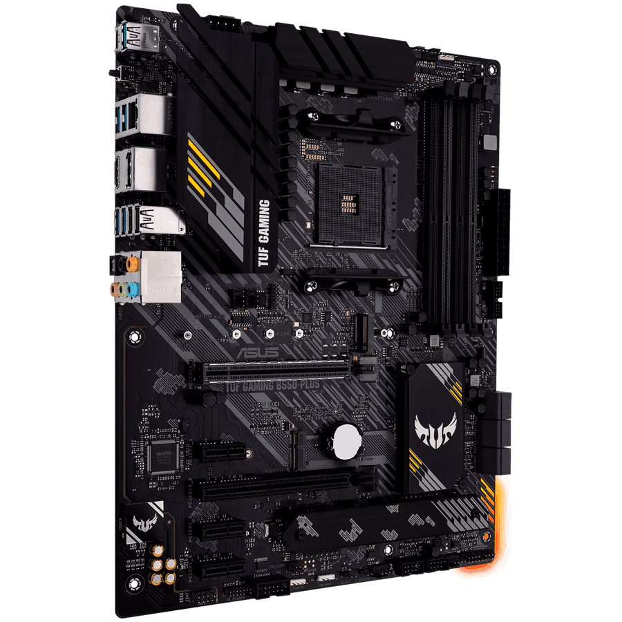 ASUS TUF GAMING B550-PLUS AM4 ATX gaming MB - AMD B550 4xDIMM DDR4 2xM.2 4xSATA PCIe 4.0 2.5Gb Ethernet 1xDisplayPort 1xHDMI with Aura Sync RGB lighting support