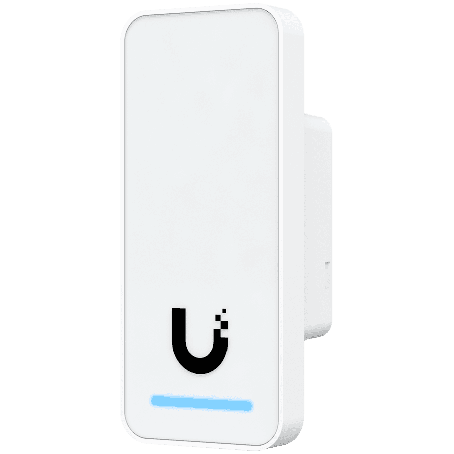 UniFi Access 2nd generation compact indoor/outdoor reader for organizations, with integrated welcome speaker and LED flash