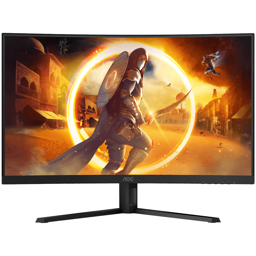 AOC Monitor Gaming CQ32G4VE Curved 31.5” FAST VA, 16:9, 2560x1440, 180Hz, 0.5ms, 300 cd/m2, 3500:1, Audio, HDMI, DP, 3-sided frameless, Adaptive Sync, Tilt, Black-Red, VESA 3y