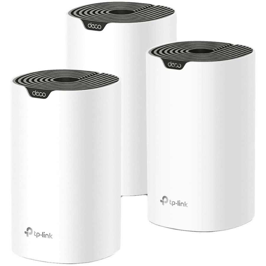 AC1900 Whole Home Mesh Wi-Fi SystemSPEED: 600 Mbps at 2.4 GHz +1300 Mbps at 5 GHzSEPC: 3× Internal Antennas, 3× Gigabit Ports (WAN/LAN auto-sensing)FEATURE: Deco App, Router/AP Mode, IPv6, IPTV, Parental Controls, QoS, MU-MIMO, Beamforming, Alexa