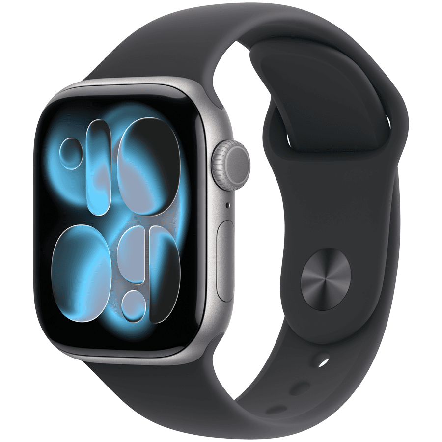 Apple Watch Series 11 GPS 42mm Space Grey Aluminium Case with Black Sport Band - M/L,Model A3331