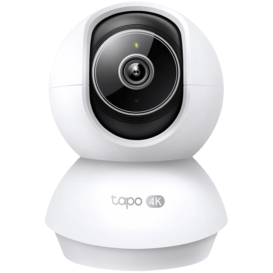 TP-Link Tapo C250 Pan/Tilt AI Home Security Wi-Fi Camera, 4K 8MP (3840x2160), 2.4 GHz, Pan/Tilt, Smart AI Detection and Notifications (motion, people, pets, cars, baby crying, abnormal sound), AI Smart Tracking, Sound and Light Alarm, Remote Control