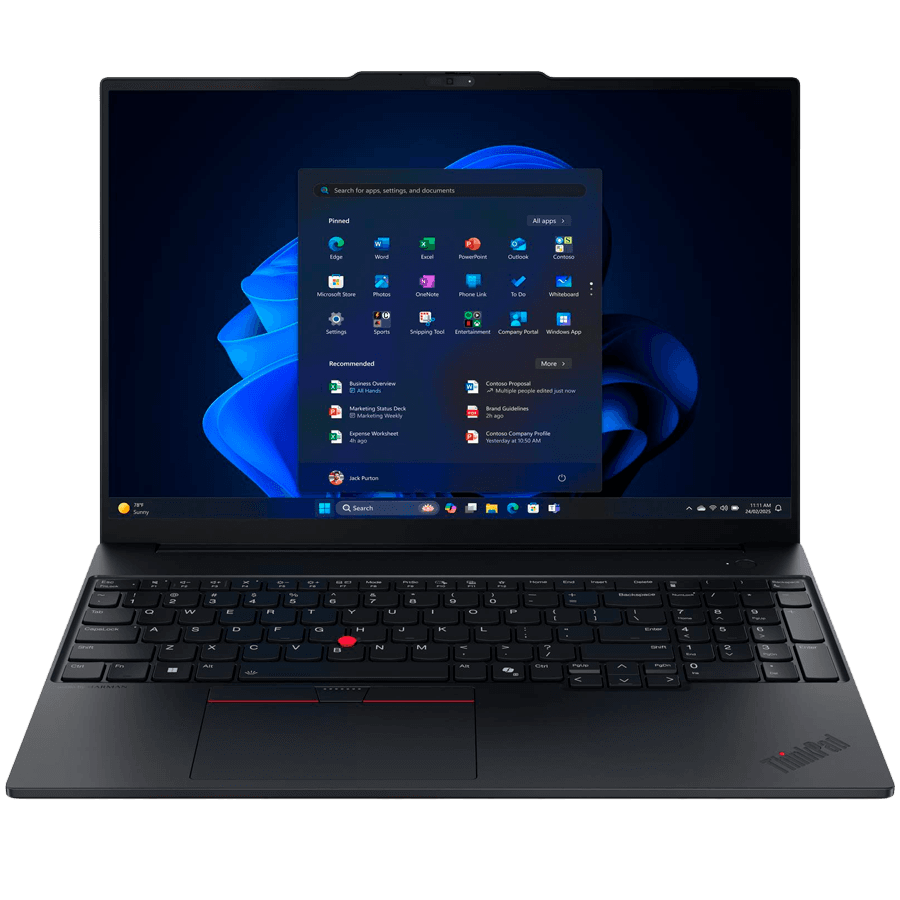 LENOVO ThinkPad E16 Gen 3, 16'' FHD IPS, Intel Core 7 255H, 16GB DDR5, 1TB SSD, 2xUSB-A, 2xUSB-C, HDMI, RJ-45, FHD Cam + Mic, WiFI 6E, BT5.3, FP, BH Kb, 64Wh, No OS, Black, 3Y