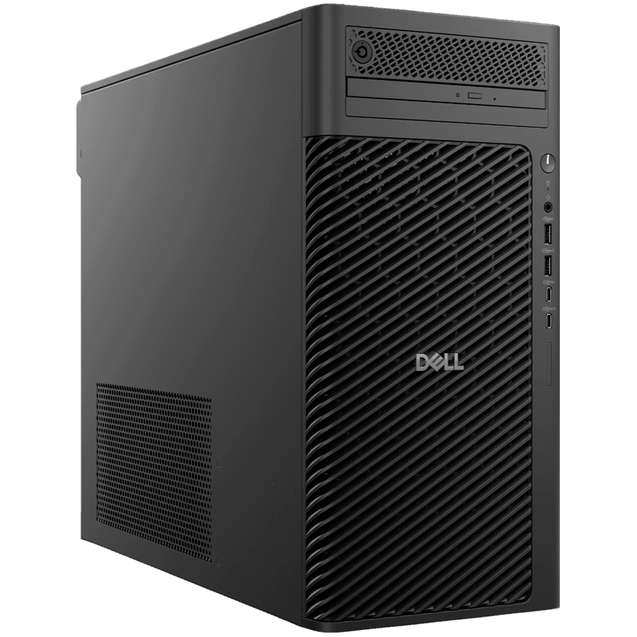 Dell Pro Max Tower T2, 65W, Intel Core Ultra 7 265, 32GB (2x16GB) DDR5 5600 MT/s, 1TB SSD TLC, NVIDIA RTX A1000 8GB, DP, USB-C, TB4, USB-A, RJ-45, Mouse/Kb, Win11 Pro, 3Y